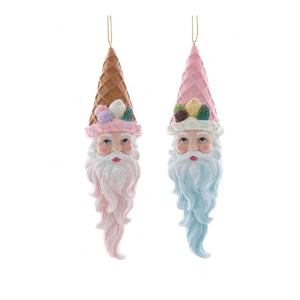 Kurt S. Adler Ice Cream Santa Head Ornament (Colors May Vary)