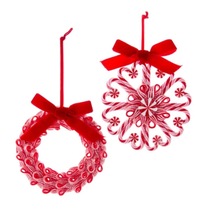 Kurt S. Adler Peppermint Wreath Ornament (Styles May Vary)