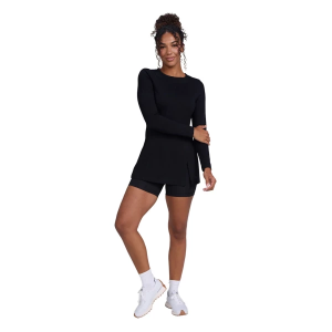 Women's Bad Birdie High Slit Tunic Shorts XLarge Black