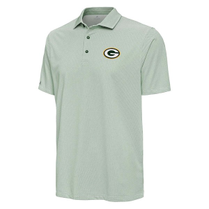 Green Bay Packers Antigua Pave Polo Medium Dark Pine/White