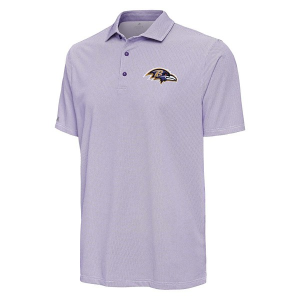 Baltimore Ravens Antigua Pave Polo Large Dark Purple/White