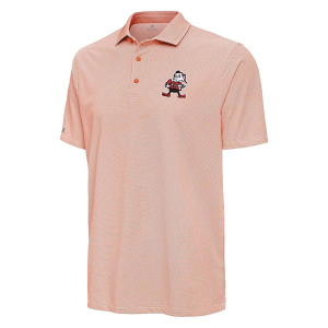 Cleveland Browns Antigua Brownie Pave Polo 2XLarge Mango/White