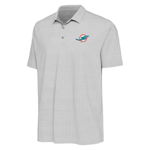 Miami Dolphins Antigua Intersect Polo 2XLarge White/Skyscraper