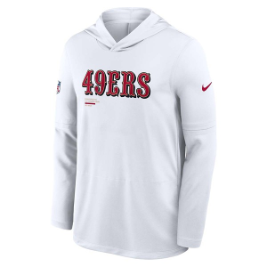 San Francisco 49ers Nike 2025 Sideline Lighweight Hoodie Large White