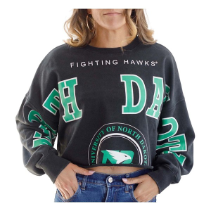 North Dakota Fighting Hawks Gameday Social Women's Phips Split Blouse Large Black
