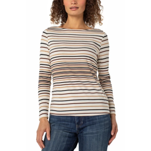 Women's Liverpool Los Angeles Knit Long Sleeve Shirt XSmall Alabaster Multi Stripe
