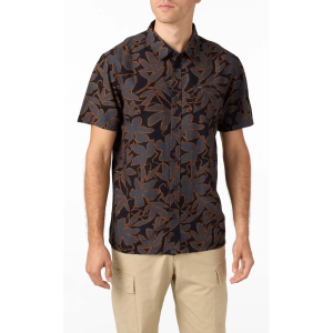 Men's O'Neill OG Eco Print Standard Button Up Shirt Medium Black