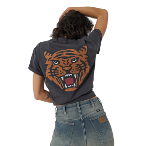 Women's Wrangler Tiger Girlfriend T-Shirt Medium Faded Black