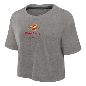 Iowa State Cyclones Nike Women's DriFit Crop Medium Heather Grey