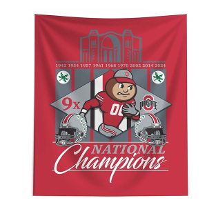 TheNorthwest Ohio State Buckeyes 2024 9x National Champions Wall Hanging