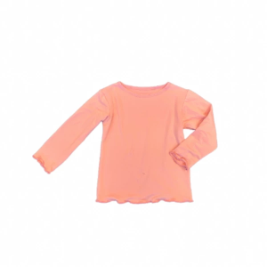 Girls' Yogababy Lettuce Edge Long Sleeve T-Shirt 6 Peach