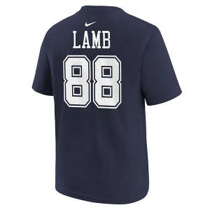 Kids' Dallas Cowboys Nike CeeDee Lamb #88 Name & Number T-Shirt Small Navy