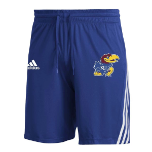 Kansas Jayhawks adidas Kansas 3 Stripe Kids' Shorts Large Blue