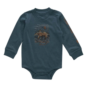 Carhartt Wandering Bear Long Sleeve Onesie 18 mo. Atlantic Deep