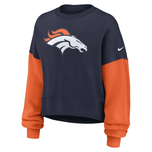 Women's Denver Broncos Nike Oversized Crewneck XLarge Navy