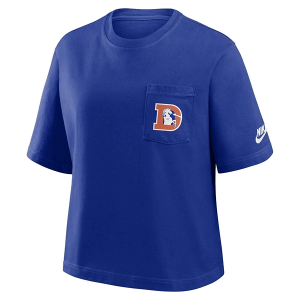 Women's Denver Broncos Nike Pocket Rewind T-Shirt XLarge Royal