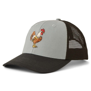 Life is Good Rooster Trucker Snapback Hat One Size Grey Blue