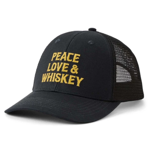 Life is Good Wordsmith Whiskey Trucker Snapback Hat One Size True Black