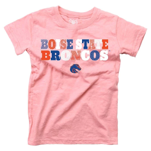 Boise State Broncos Wes and Willy Girls' Pink Basic Logo Kids' T-Shirt Medium Pink