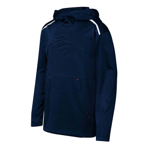 Kids' Denver Broncos Genuine Stuff Tonal Hoodie Medium Navy