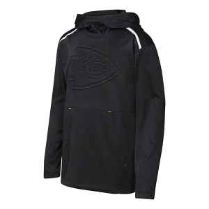 Kids' Kansas City Chiefs Genuine Stuff Tonal Hoodie Medium Black