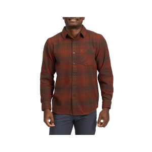 Men's Black Diamond Project Long Sleeve Flannel Large Basalt Iron Red Plaid