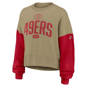 Women's San Francisco 49ers Nike Rewind Oversized Crewneck Medium Brown
