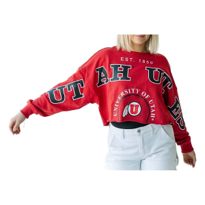 Utah Utes Gameday Social Women's Phips Split Crop XLarge Red