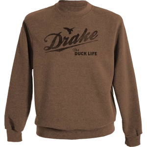 Men's Drake Waterfowl The Drake Life Graphic Hunting Crewneck Sweatshirt Medium Golden Pecan Dark Heather