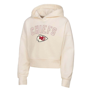 Kids' Girls' Kansas City Chiefs Genuine Stuff Oversize Blitz Hoodie Large Natural