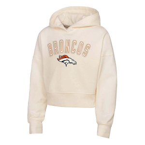 Kids' Girls' Denver Broncos Genuine Stuff Oversize Blitz Hoodie XLarge Natural
