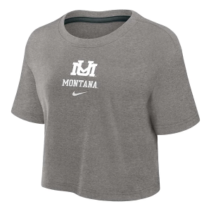 Montana Grizzlies Nike Women's DriFit Crop Small Heather Grey