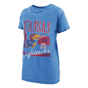 Kansas Jayhawks Pressbox Women's Stephan Boyfriend T-Shirt Large Royal