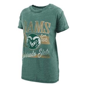 Colorado State Rams Pressbox Women's Stephan Boyfriend T-Shirt Small Green