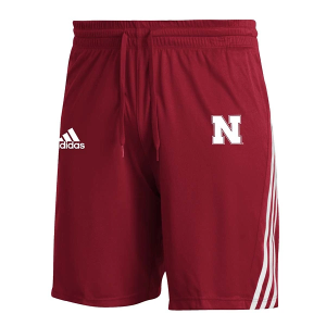 Nebraska Cornhuskers adidas Nebraska 3 Stripe Kids' Shorts Medium Red