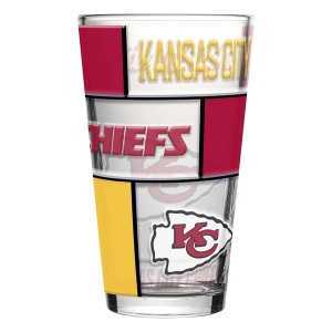 Logo Brands Kansas City Chiefs Quilted Stained Pint Glass