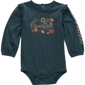 Carhartt Fall Veggie Long Sleeve Onesie 12 mo. Atlantic Deep Heather