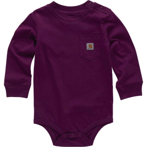 Carhartt Pocket Long Sleeve Onesie 24 mo. Plum Caspia