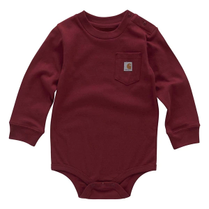Carhartt Pocket Long Sleeve Onesie 12 mo. Tibetan Red