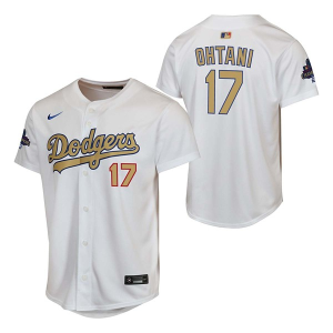 Kids' Los Angeles Dodgers Shohei Ohtani #17 Nike World Series Jersey XLarge White