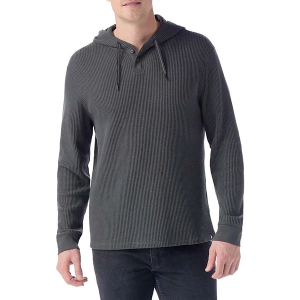Men's Smartwool Waffle Henley Hoodie Small Charcoal