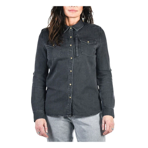 Women's Dovetail Workwear Zeller DX Long Sleeve Button Up Shirt 3XLarge Black Denim