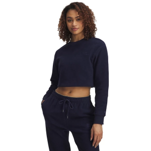 Women's Under Armour Icon Terry Crewneck Sweatshirt XSmall Midnight Navy/Black