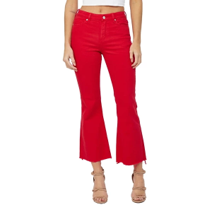 Women's Mica Denim Raw Hem Slim Fit Flare Jeans Husker Red 29 28