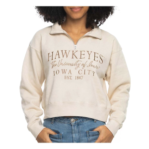 Iowa Hawkeyes ZooZatZ Women's School Pride 1/4 Zip Medium Sand