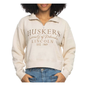 Nebraska Cornhuskers ZooZatZ Women's School Pride 1/4 Zip Medium Sand