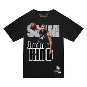 Brooklyn Nets Jason Kidd Vintage Slam Mitchell and Ness T-Shirt Large Black