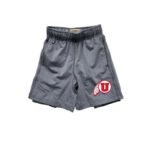 Utah Utes Wes and Willy 2 In 1 Kids' Shorts Small Heather Grey