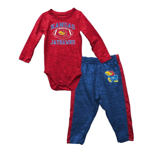 Wes and Willy Baby Kansas Jayhawks Future Star Onesie & Pant Set
