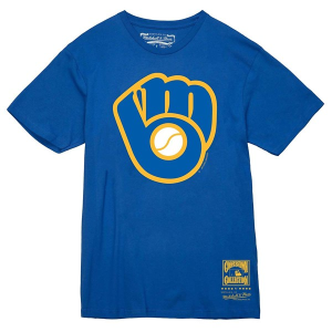 Milwaukee Brewers Basic Logo Two T-Shirt Medium Blue